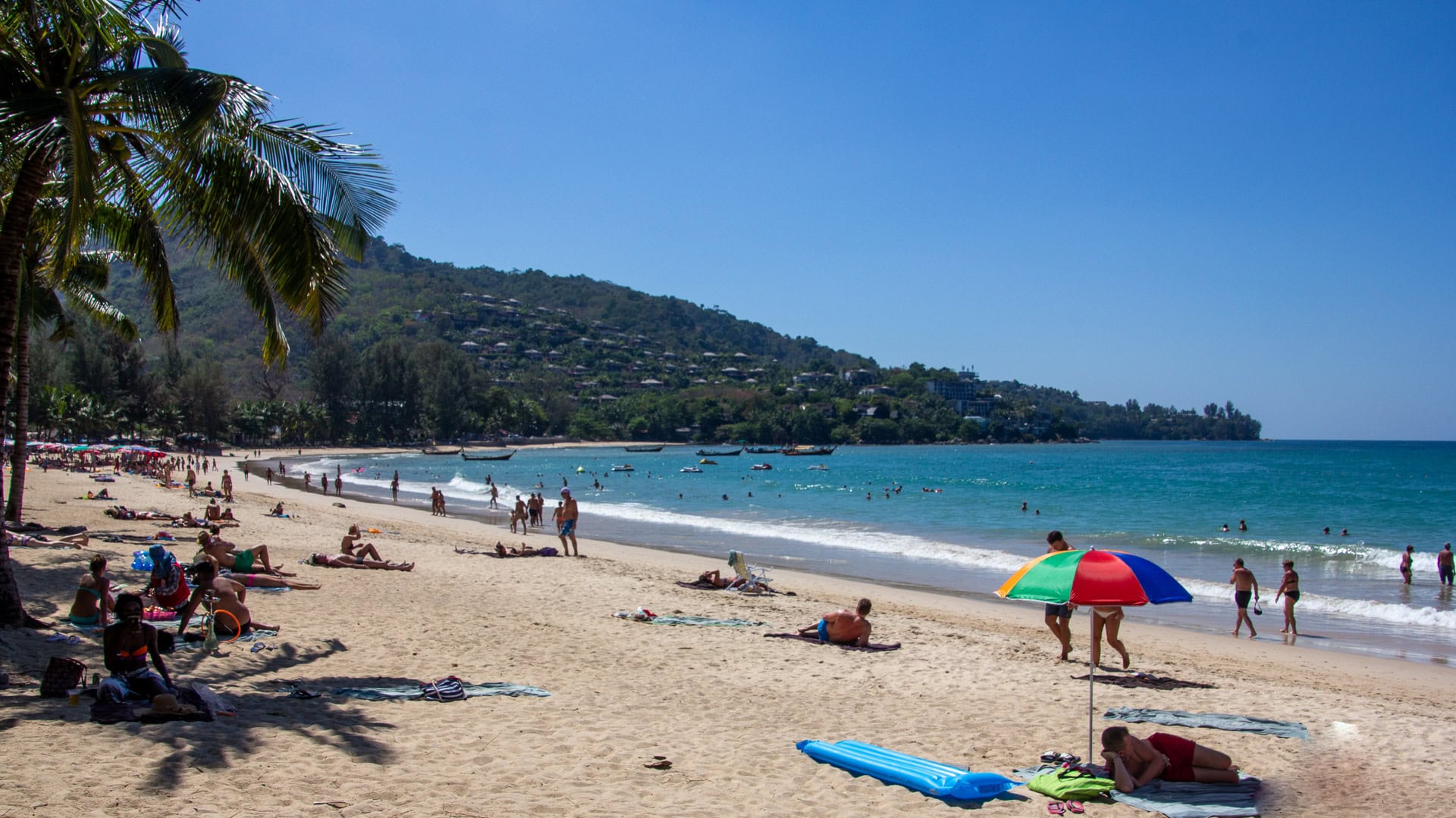 Shallow water and gradual entry at Kamala Beach Phuket.